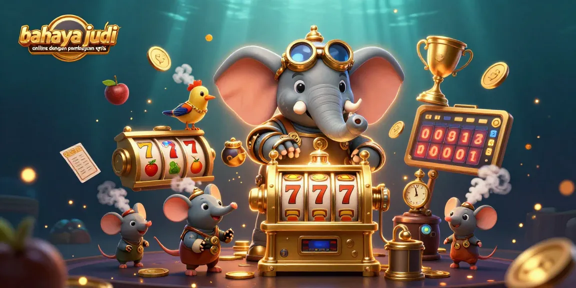 Experience the dangers of online gambling with QRIS payments through this vibrant slots illustration.