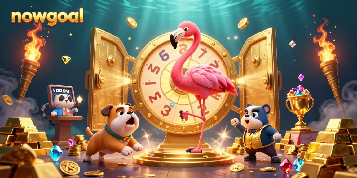 Excitedly celebrating live betting results with nowgoal at a flashy casino-themed game show.