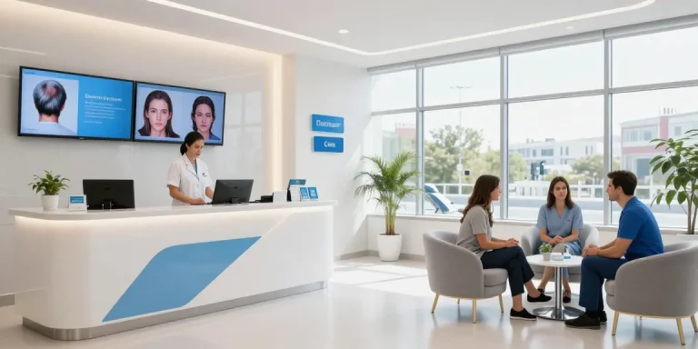 Hair transplant turkey at a modern health clinic with patient care.